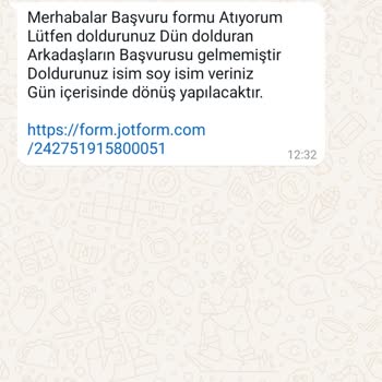 WhatsApp Üzerinden Gönderilen Form ve İzinsiz İşlemler