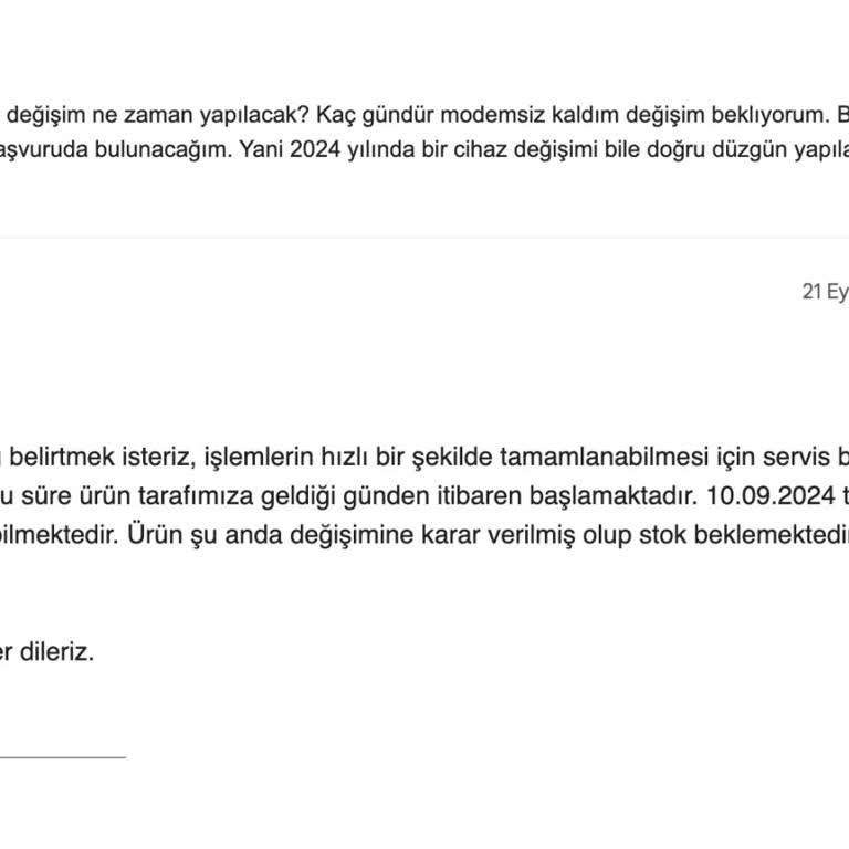 TP Link Modem Değişimi ve İade Talebine Cevap Alınamıyor