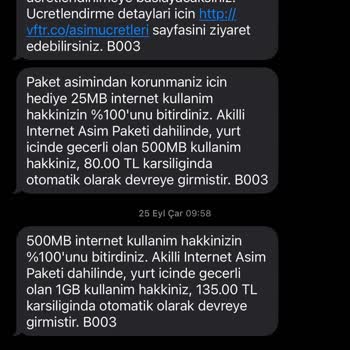 Vodafone'dan Yüksek Fatura ve Çözüm Sunulmayan Şikayet