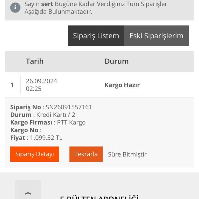 Stokta Olmayan Ürün ve Kargo Sorunu