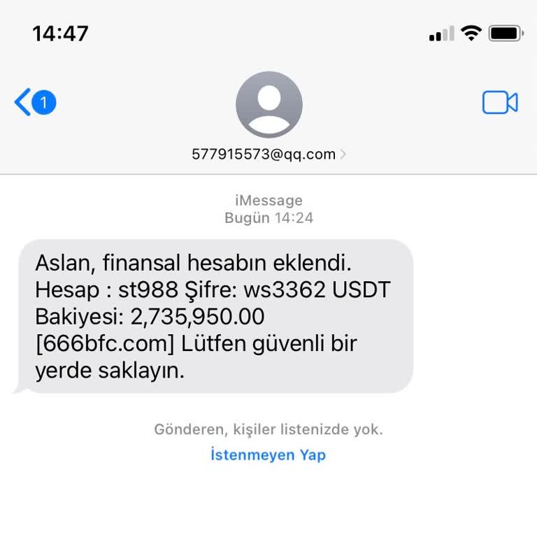 Yanlış Hesap Bilgilendirmesi ve Sorumluluk Reddi