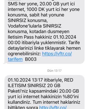 Vodafone İnternet Paketi Aniden Tükendi