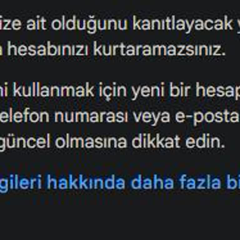 Google Hesabımı Kurtaramıyorum