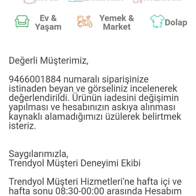 Hesap Askıya Alındı ve Değişim Sorunu Yaşanıyor