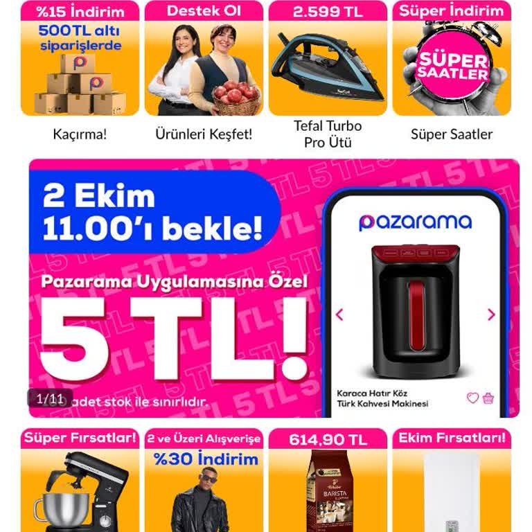 Pazarama Uygulamasında 5 TL'lik Fırsat Ürünü Erişim Sorunu