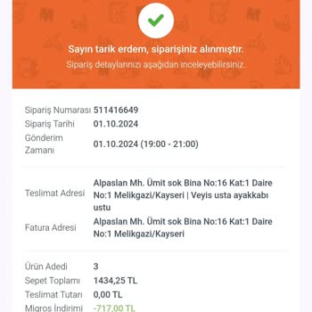 Migros Sanal Market Sipariş İptali ve Stok Sorunu