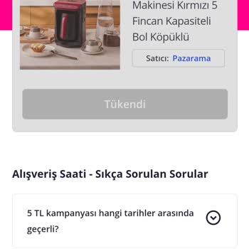 Pazarama Uygulamasının Kahve Makinesi Kampanyasında Yaşanan Teknik Sorunlar
