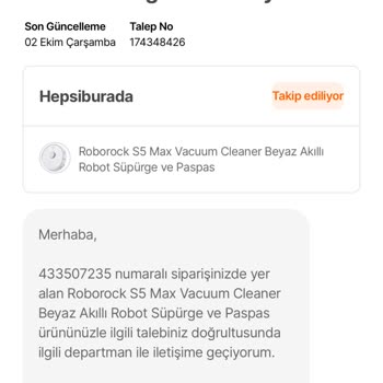 Hepsiburada'dan Alınan Robot Süpürgenin Tamir Sürecinde Yaşanan Sorunlar
