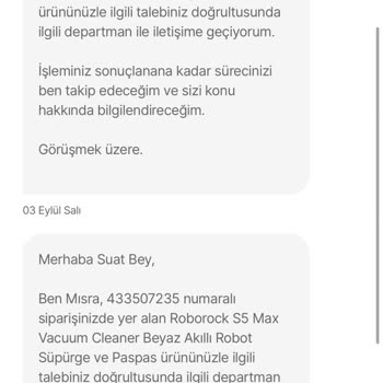 Hepsiburada'dan Alınan Robot Süpürgenin Tamir Sürecinde Yaşanan Sorunlar