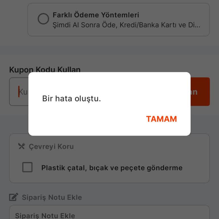 Migros Yemek İndirim Kodu Hatası ve Çözülmeyen Sorun