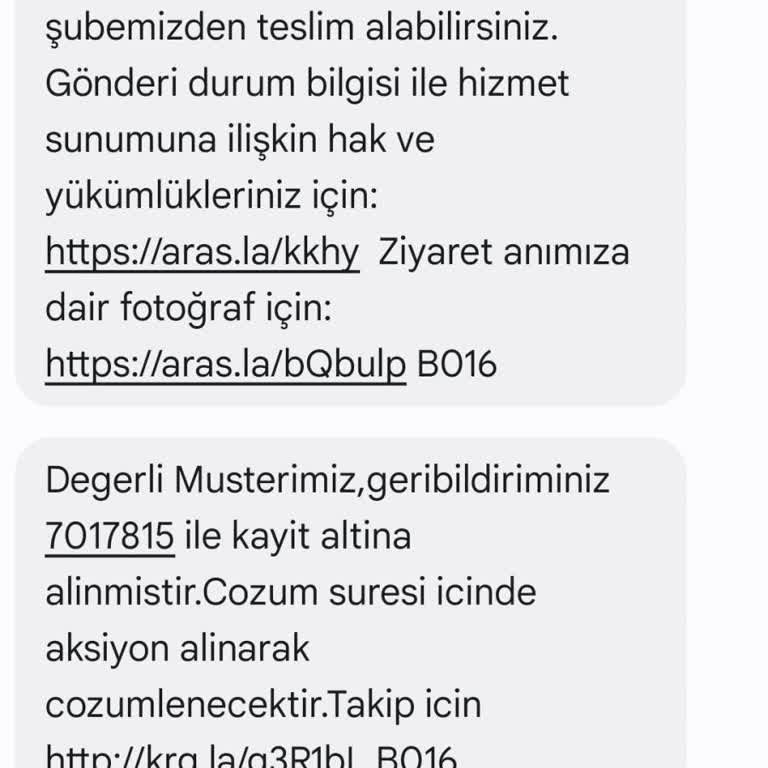 Aras Kargo Teslimat Sorunu ve İlgisizlik