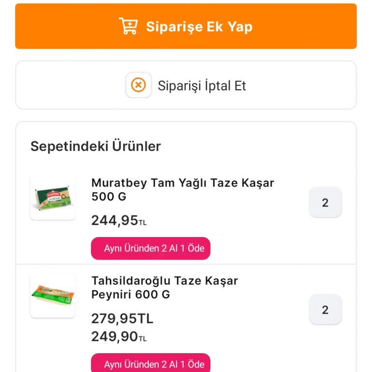 Sanal Market Alışverişimde Stok Sorunu ve İptal