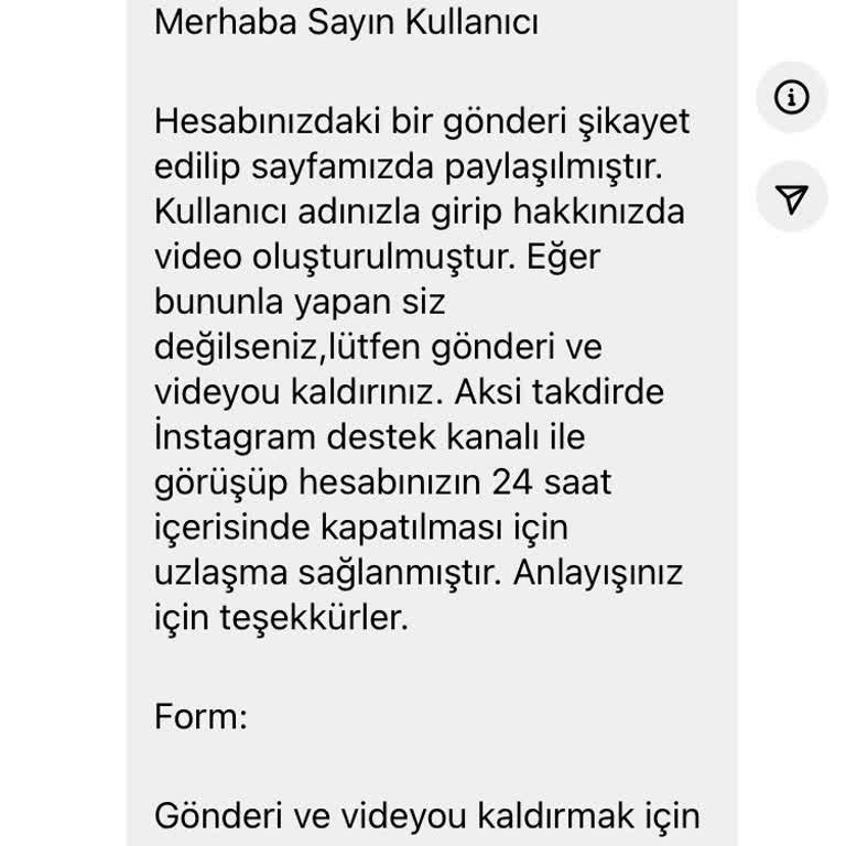Instagram Hesap Ele Geçirme Mesajında Yardım Talebi