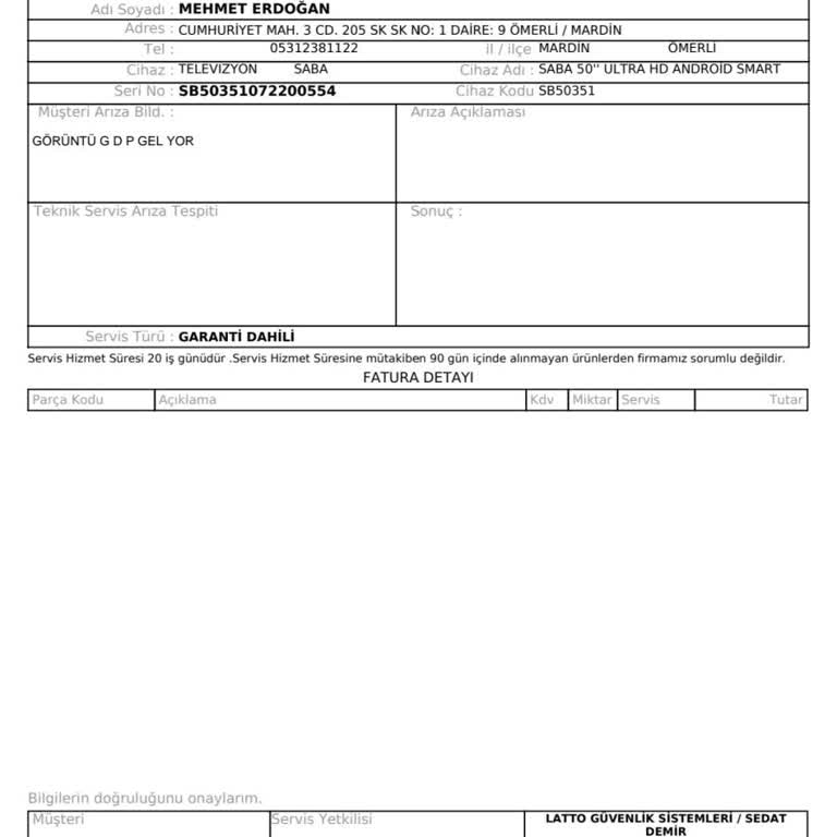 Onvo Servisinde Bekleyen TV İçin Mağduriyet