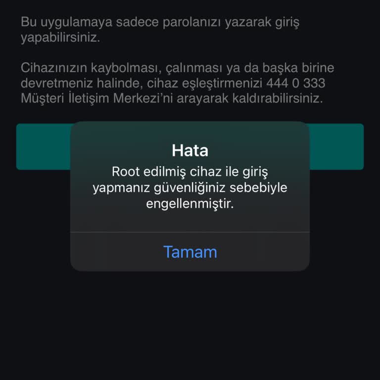 Garanti BBVA Uygulamasında Root Hatası Nedeniyle Hesaba Giriş Yapamama Sorunu