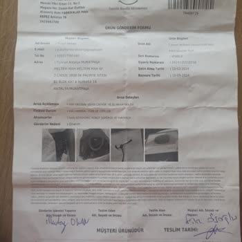 Xiaomi S10T Robot Süpürge Yan Fırça Vida Sorunu ve Garanti Kapsamında Ücret Talebi