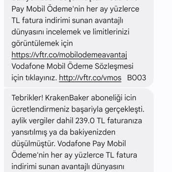 Vodafone Yanlış Üyelik Ücretleri Ve İade Sorunu