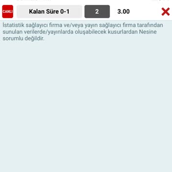 Nesine.com'da Maç Sonucu Hatalı Gösterimi