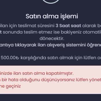 Ürün Satın Alma Sorunu ve Hesapta Kullanılamayan Bakiye
