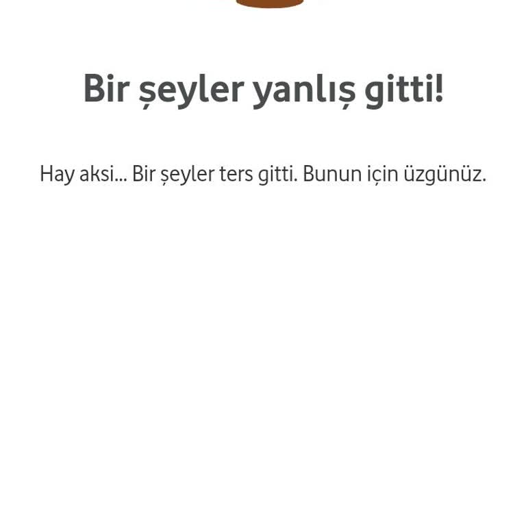 Vodafone Çark Uygulaması Sürekli Hata Veriyor