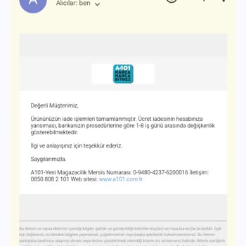A101 Online Alışverişte Çift Çekim ve Geciken İade Sorunu