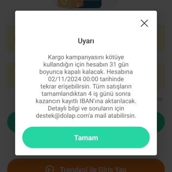 Dolap Hesabım Haksız Yere Kapatıldı