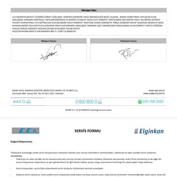 Garanti Kapsamında Olmayan Ücretler ve Tesisat Temizliği