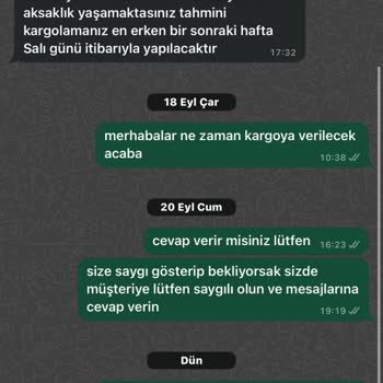 23 Gündür Ortada Olmayan Sipariş ve Kötü Müşteri Hizmetleri