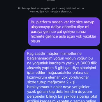 Son Dakika Sipariş İptali ve İlgisizlik