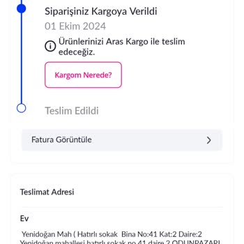 Aras Kargo Teslimat Sorunu ve Adres Yanıltması