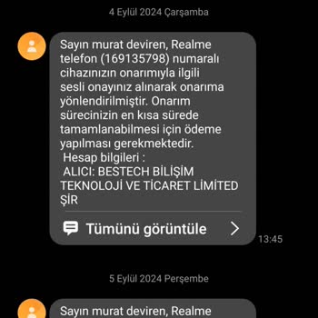 Real Me Telefon ve BES Teck Servis Mağduriyeti