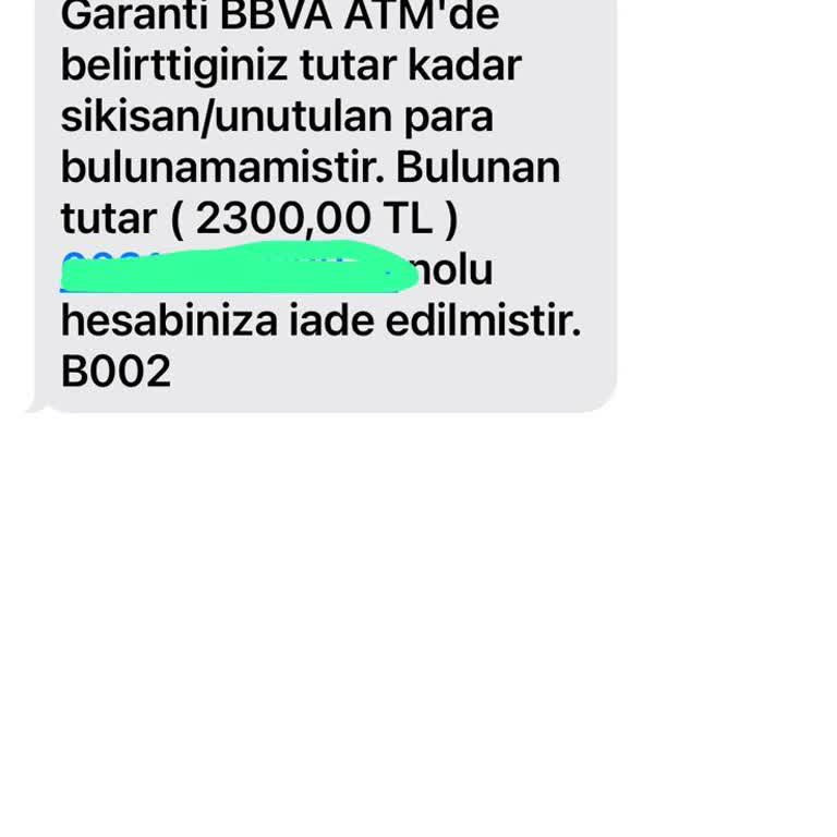 ATM'de Sıkışan Para ve Eksik Yatırılan Tutar