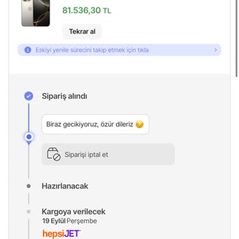 Hepsiburada iPhone 16 Pro Ön Siparişinde Sürekli Gecikme