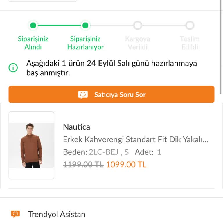 Trendyol'dan Nautica Mağazasından Alışverişte Kargo ve Müşteri Hizmetleri Sorunu