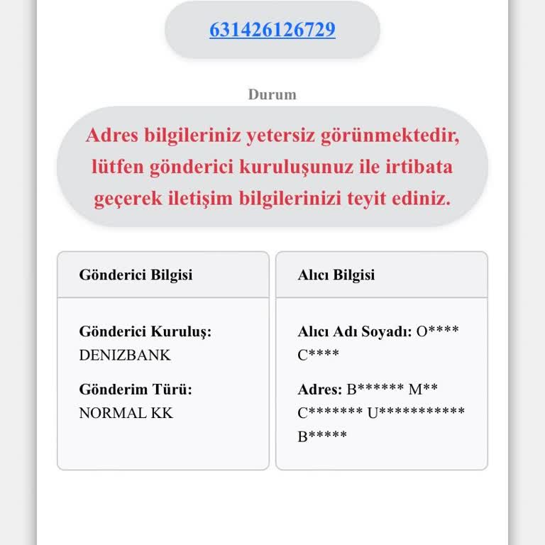 Denizbank Kredi Kartımın Teslim Edilmemesi ve Yanıltıcı Bilgi