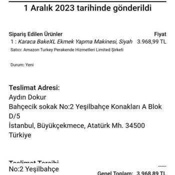 Karaca ve Amazon Arasında Mağduriyet: Ekmek Makinesi Sorunu