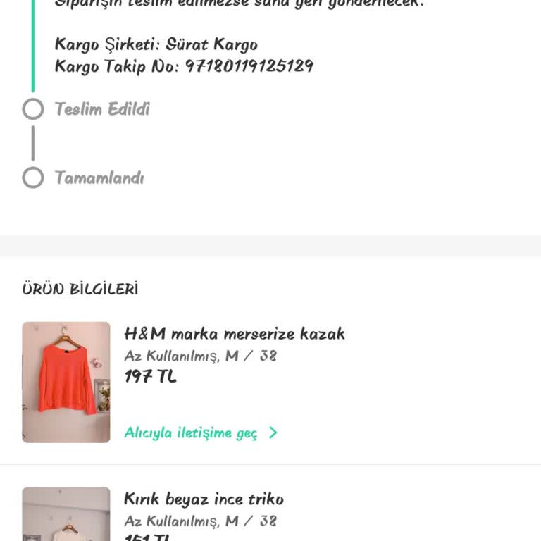 Teslim Edilmeyen Sipariş ve İlgisiz Şube