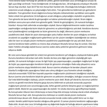 TCDD YHT'de Ayıplı Hizmet ve Mağduriyet