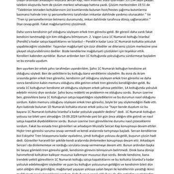 TCDD YHT'de Ayıplı Hizmet ve Mağduriyet