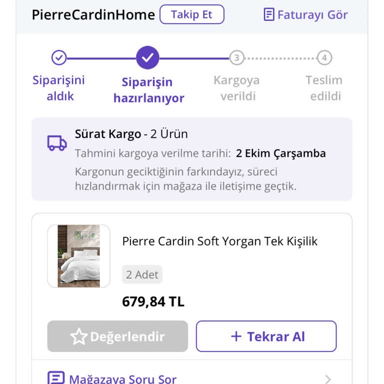 Siparişin Kargoya Verilmemesi ve Müşteri Hizmetlerinin İlgisizliği