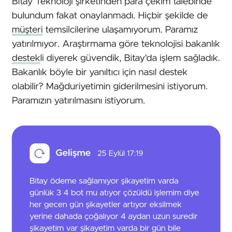 Bitay Kripto Borsasında Para Çekim Sorunu