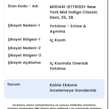 Defolu Jean ve İlgisiz Müşteri Hizmetleri