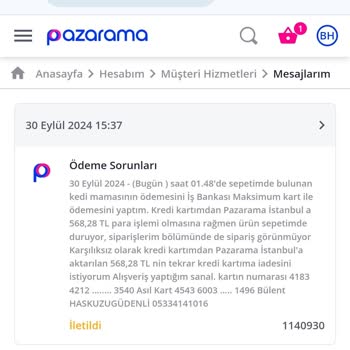 Ödeme Yapıldı, Sipariş Gerçekleşmedi: Para İadesi Bekleniyor
