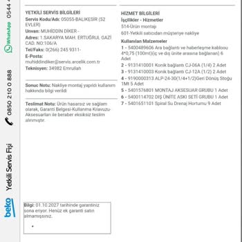 Beko Klima Montajında Eksik Kablo Problemi