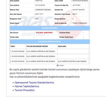Kargo Teslimatında Saygısızlık ve Yanıltıcı Bilgilendirme