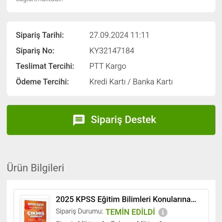 Kitap Siparişi Teslimatında Uzun Süreli Gecikme Sorunu