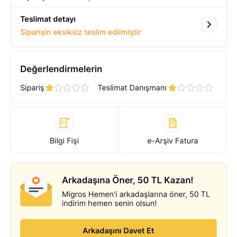 Migros Sanal Market'te Teslimat ve İade Sorunları