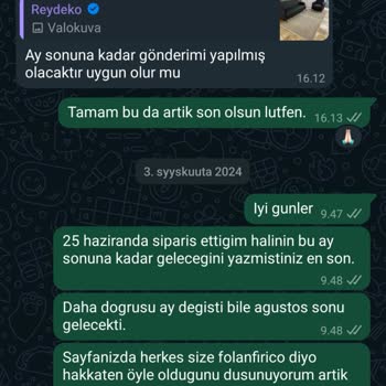 Sipariş Edilen Yolluk Hala Ulaşmadı, İade Talebi Reddediliyor