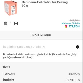 Watsons Online'da Fiyat Yanıltmacası