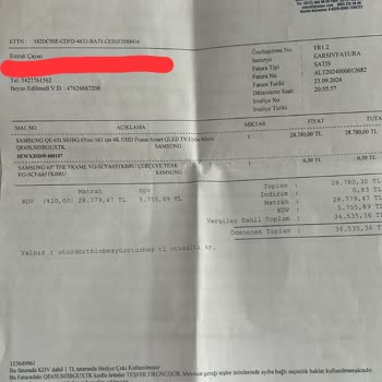 Teşhir Ürünü Televizyonda Sararma Sorunu ve Yetersiz Destek